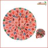 Blended Cotton Peach Laddu Gopal Poshak With Pagdi